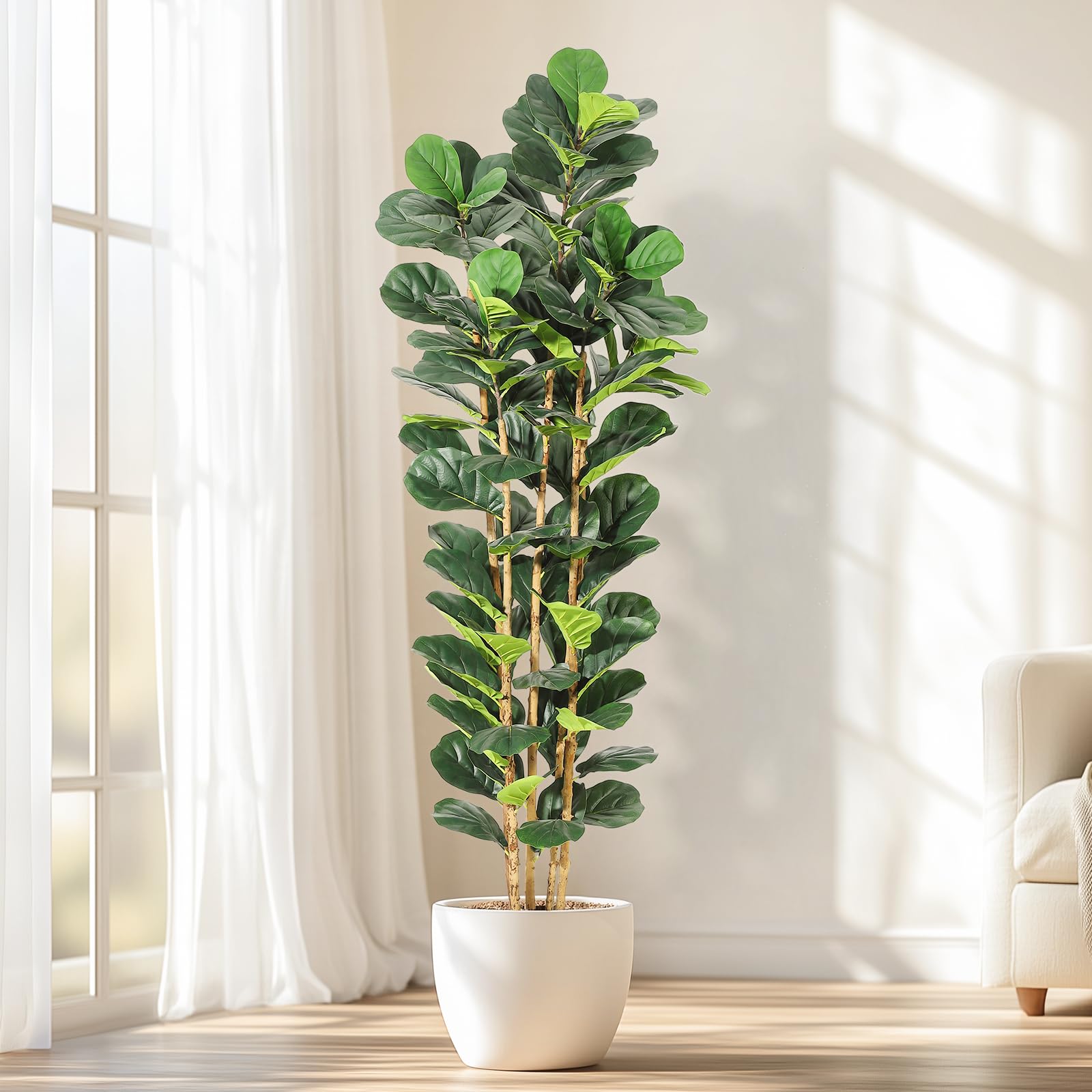 Fiddle Leaf Fig - Sztuczne drzewo figowe (Ficus lyrata) o