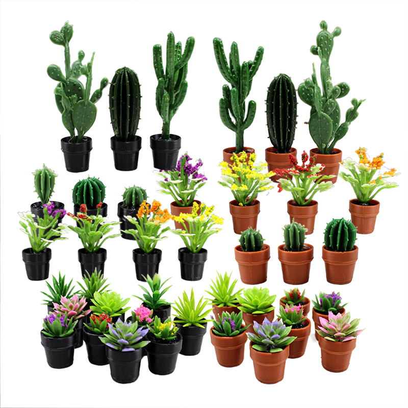 Succulent Set - 8 szt. Miniaturowych, plastikowych roślin w