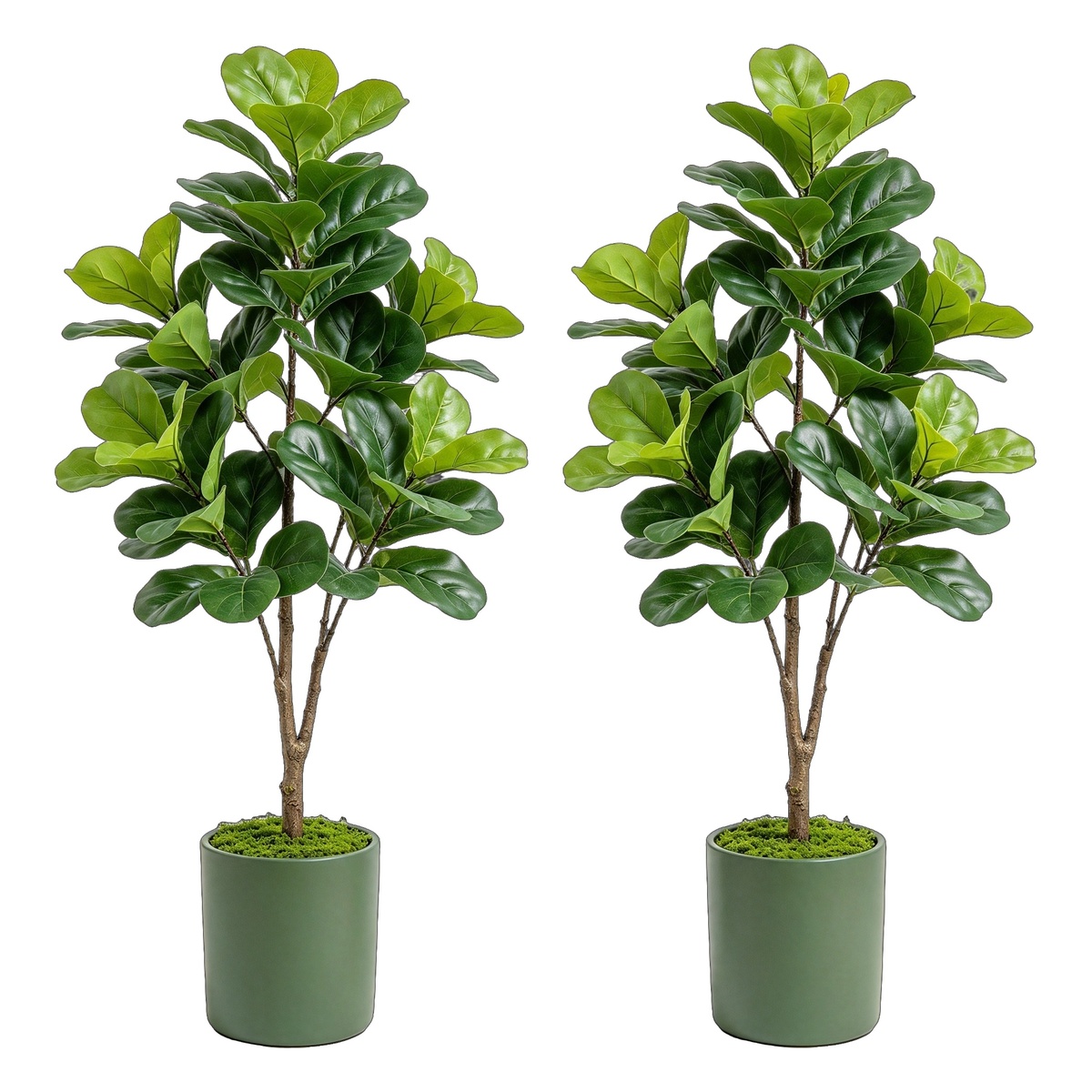 Fiddle Leaf Fig - Sztuczne drzewo Ficus, 122 cm, zestaw