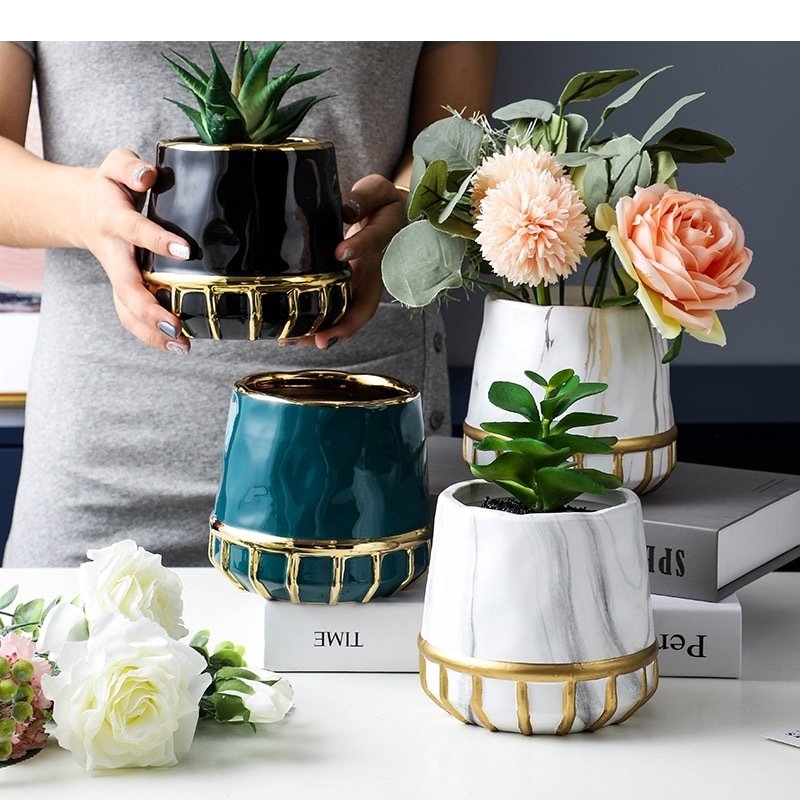 Złocone ceramiczne doniczki w  – Plant Pot recenzja i cena