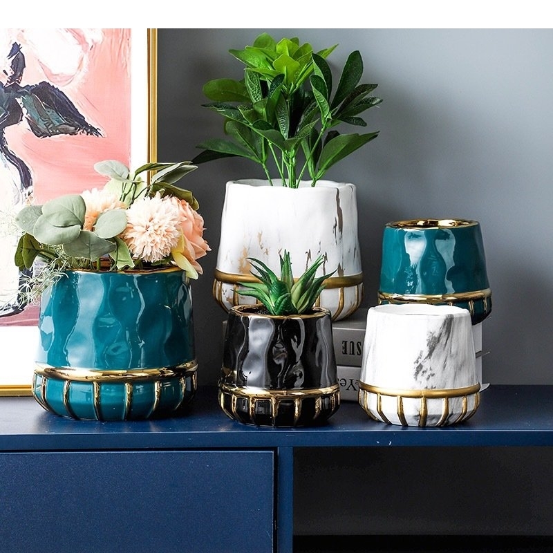 Złocone ceramiczne doniczki w  – Plant Pot recenzja i cena