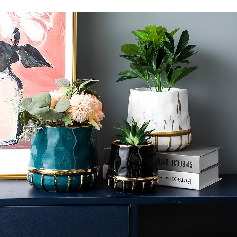 Złocone ceramiczne doniczki w  – Plant Pot recenzja i cena